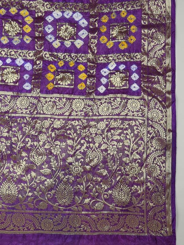 Purple Gharchola Bandhini Dupatta