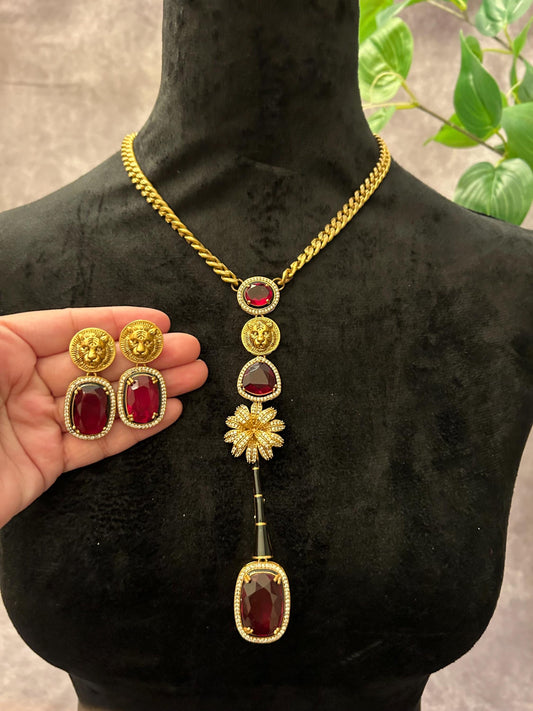 Kareena Kapoor trending Sabyasachi inspired chain necklace set trendy adjustable gold polished