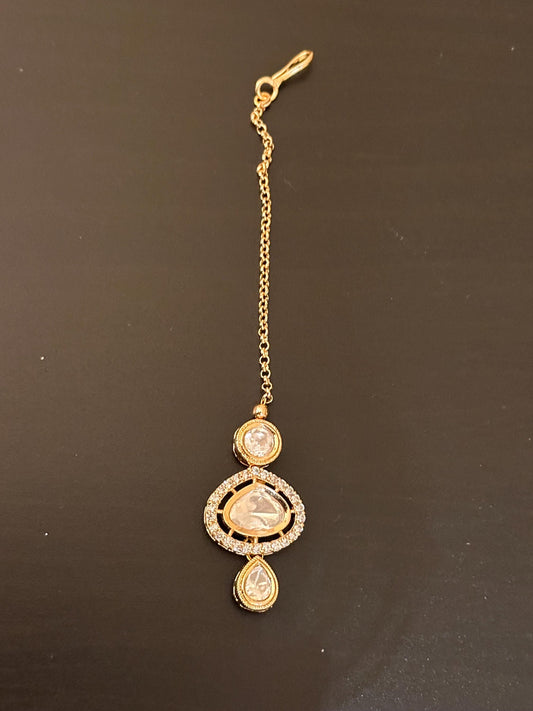 Maang tikka Cubic Zirconia american diamonds kundan polki trendy
