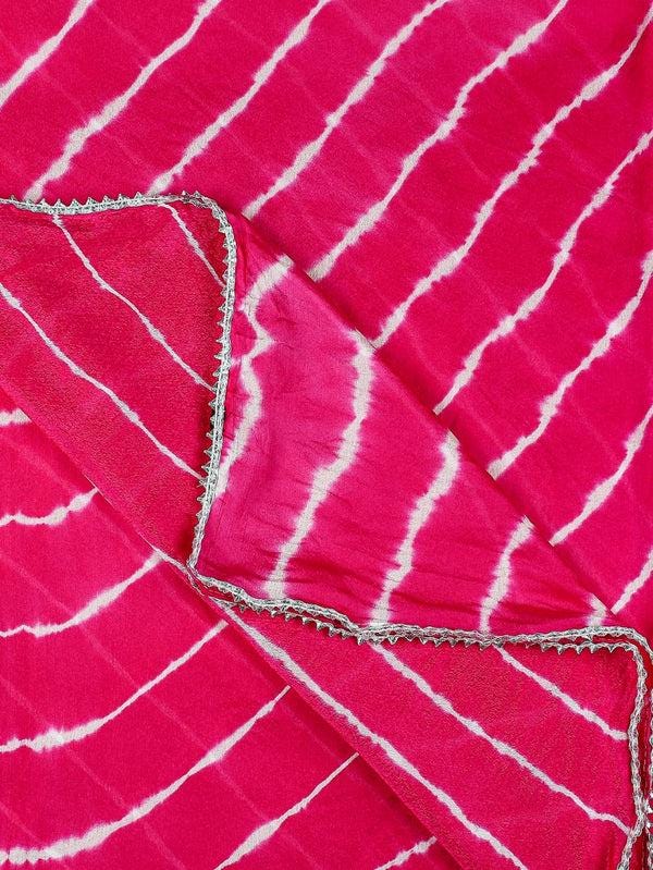 Leharia Chinon Dupatta with Gotta Border