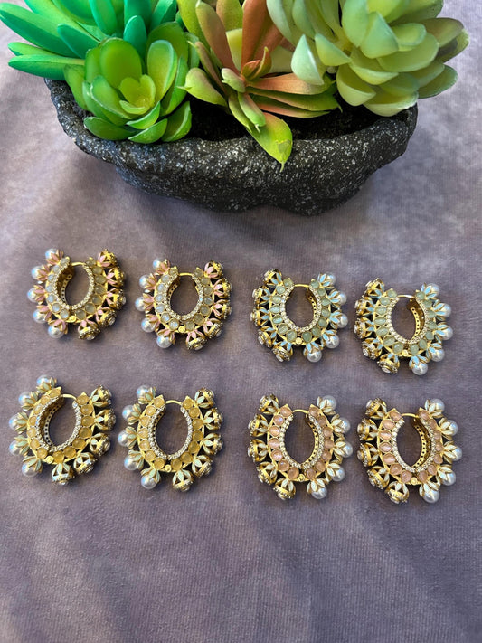 Polki earrings beautiful doublet stone premium quality available in various color options instagram viral trending earrings