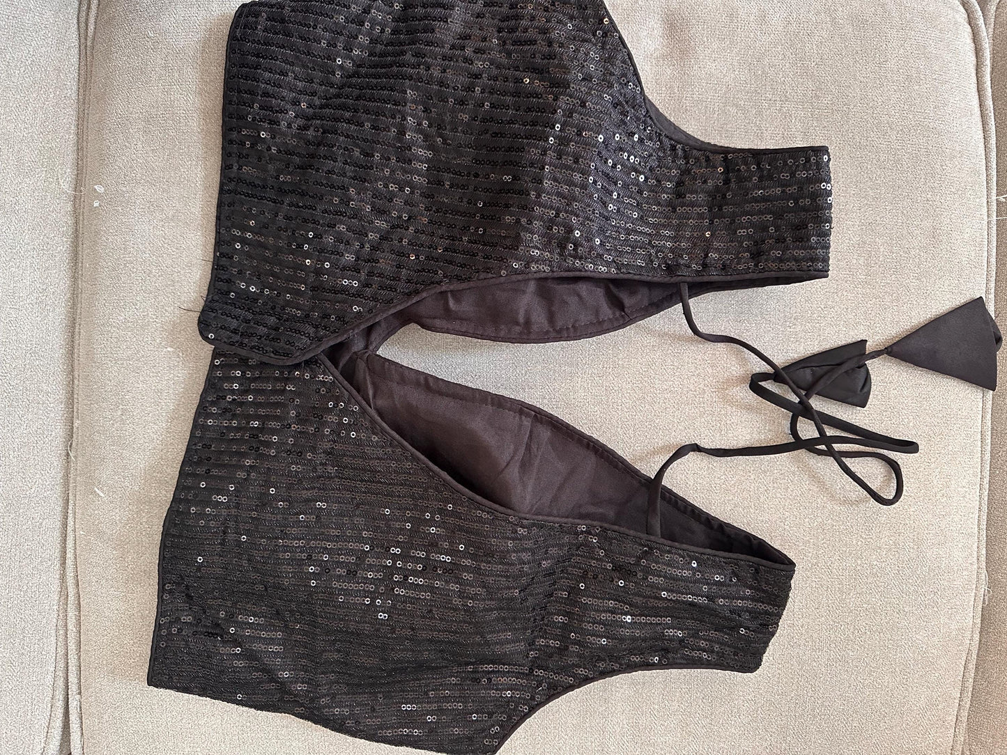 size 38 Sequin Party Wear Readymade Blouse black