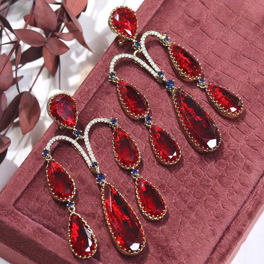 American diamonds chunky earrings trendy premium quality chandelier