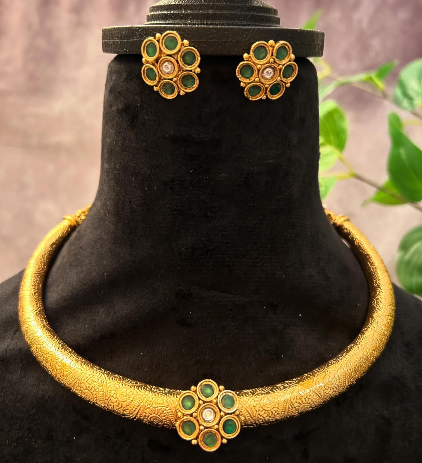 premium quality hasli necklace set handmade gold