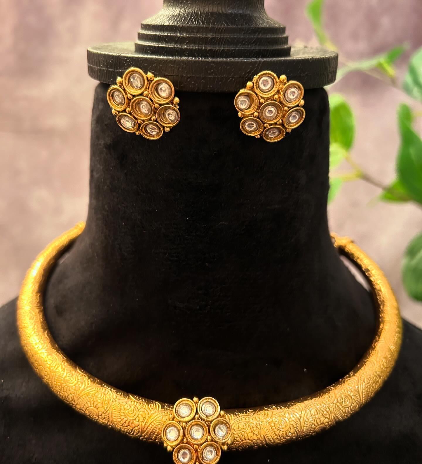 premium quality hasli necklace set handmade gold