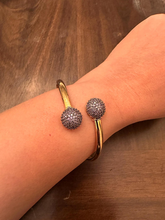 American diamonds kada bracelet gold polished