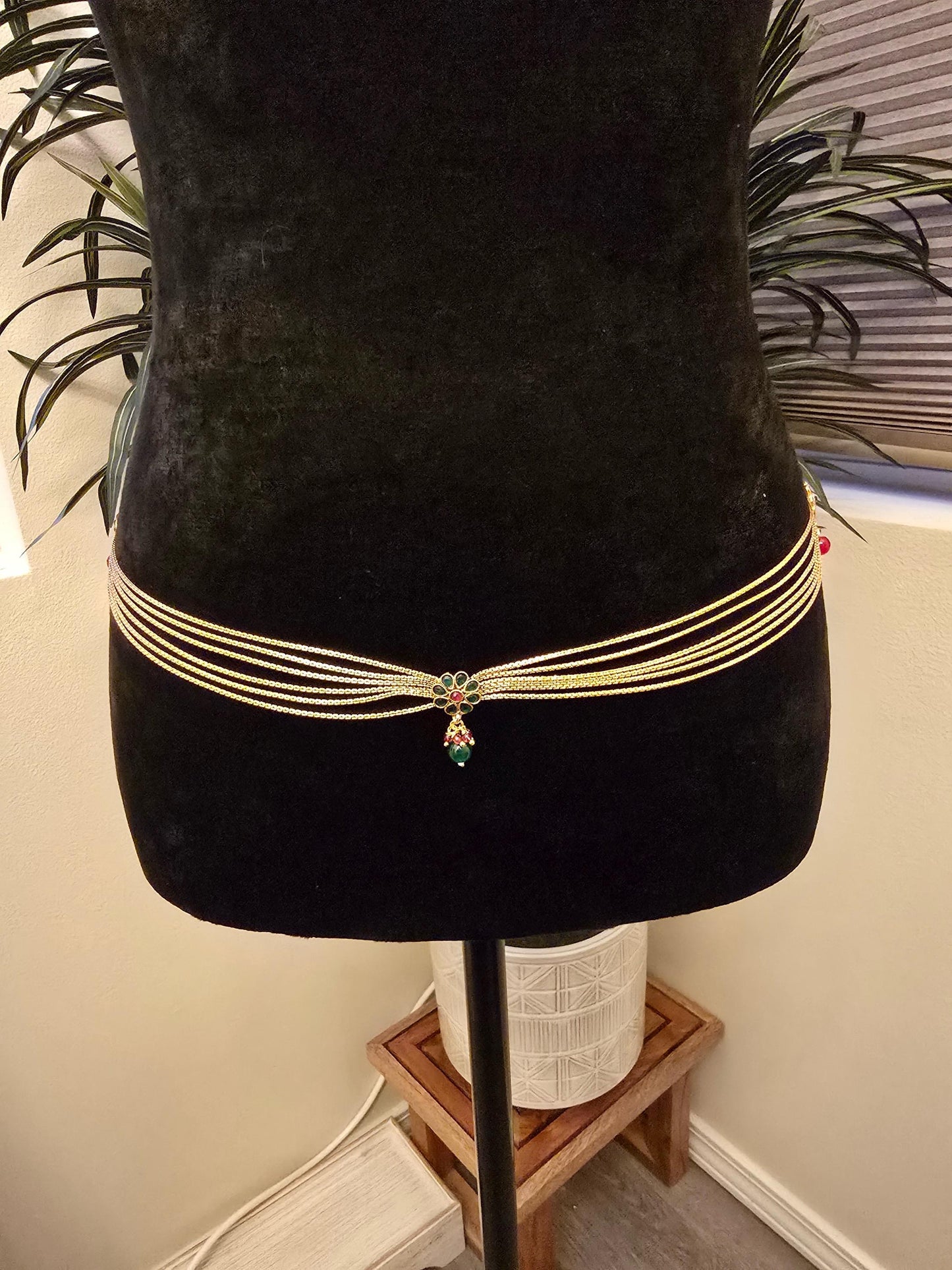 Gold chain belt waist accessory kamarpatta