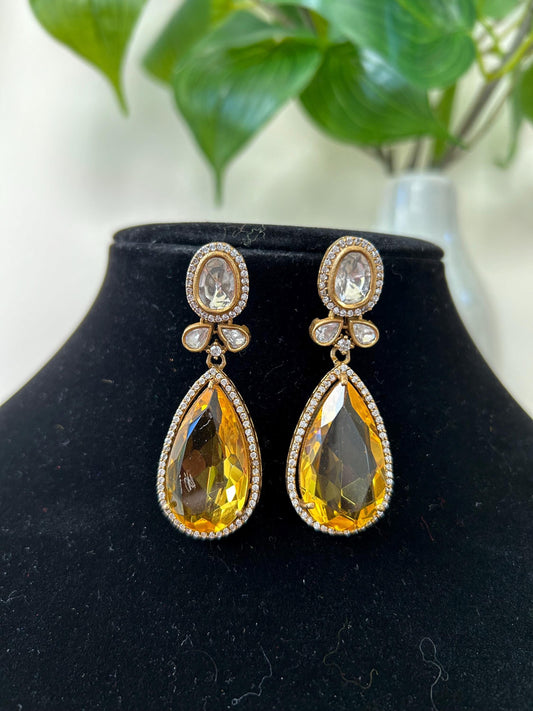 Polki earrings trendy doublet stone premium quality