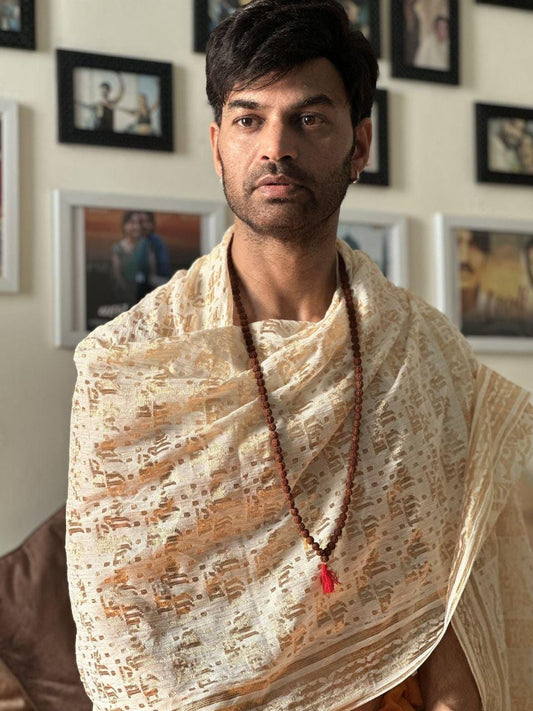 Shri Ram Dupattas in Knitted Lace Net Fabric Unisex stole