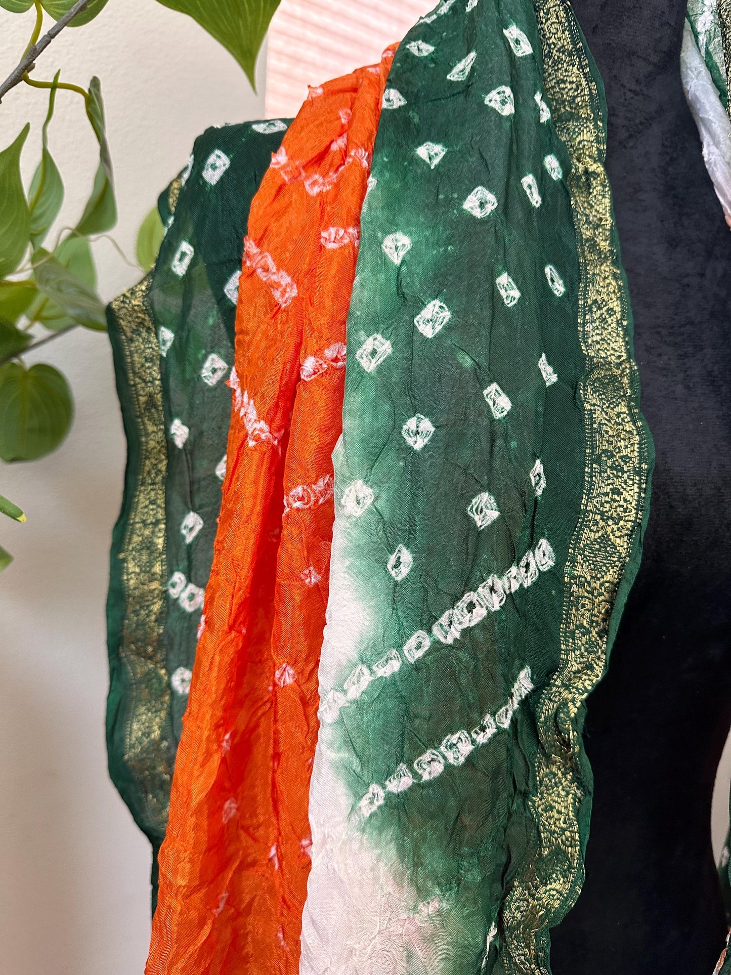 Republic Day/Independence Day Tiranga Tri Colour Bandhini Silk Dupatta Unisex