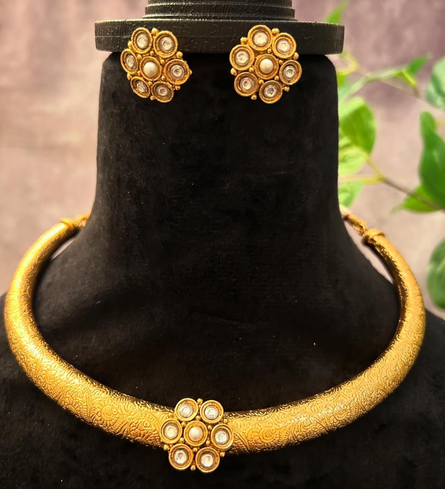 premium quality hasli necklace set handmade gold