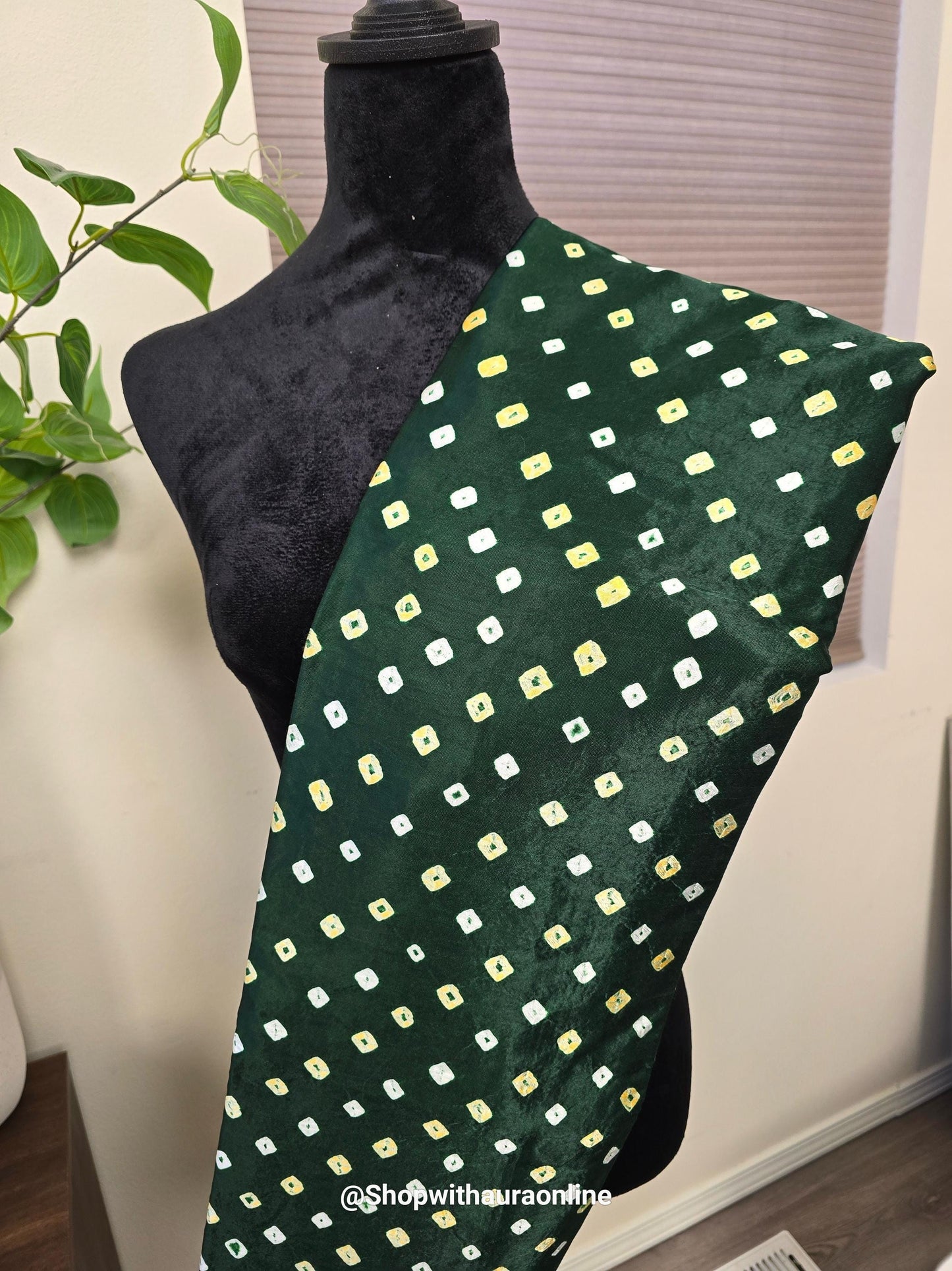 Pure Gajji silk soft handmade handwork Bandhani dupatta stole