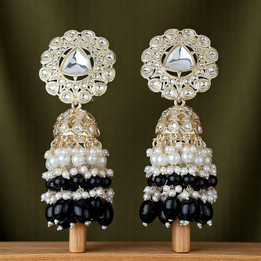 Light weight kundan earrings jhumkas