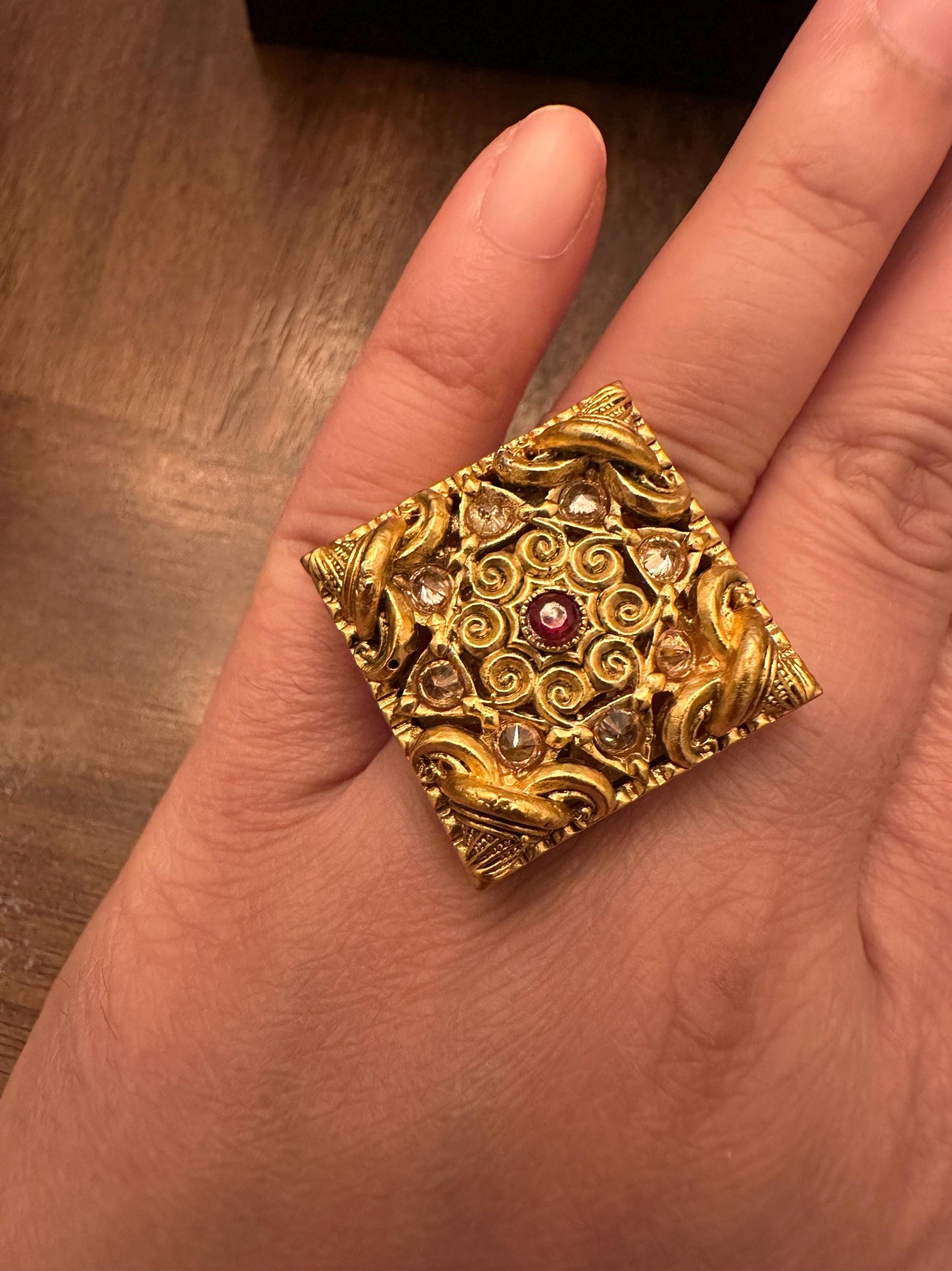 Adjustable finger rings Cubic Zirconia american diamonds kundan polki trendy