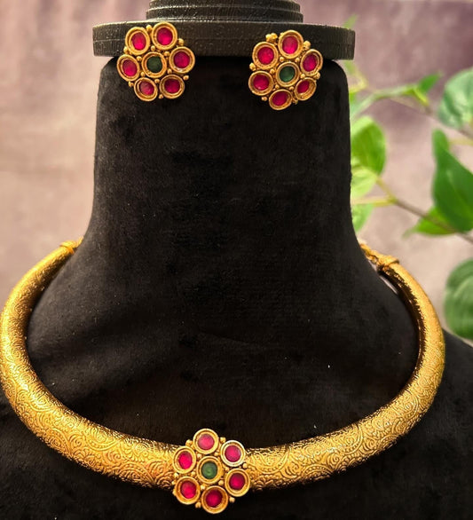 premium quality hasli necklace set handmade gold