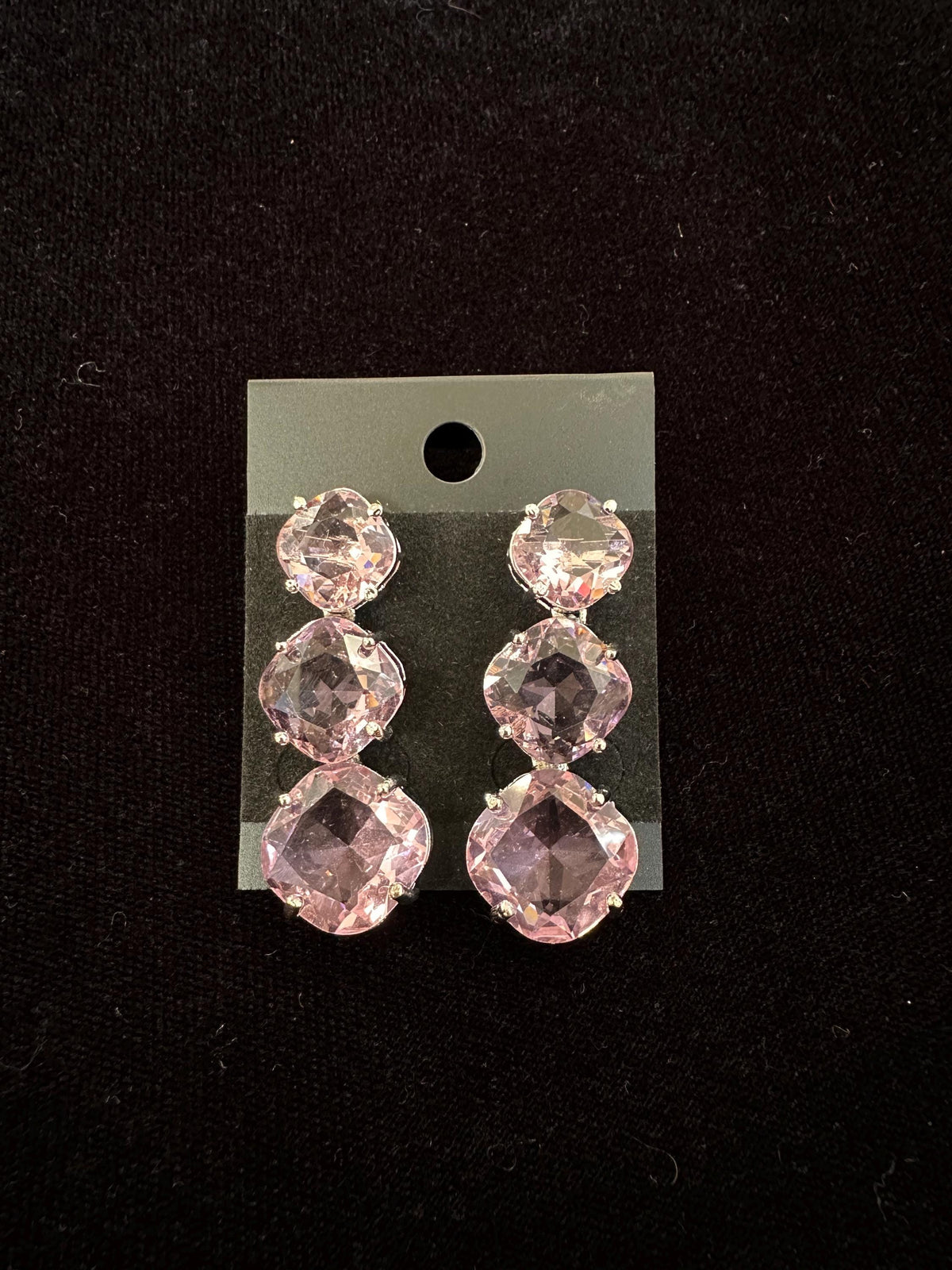 Teal American Diamond Dangle Earrings: Alloy Jewelry