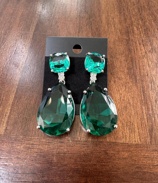 Chunky American Diamond Dangle Earrings: Trendy Statement Jewelry