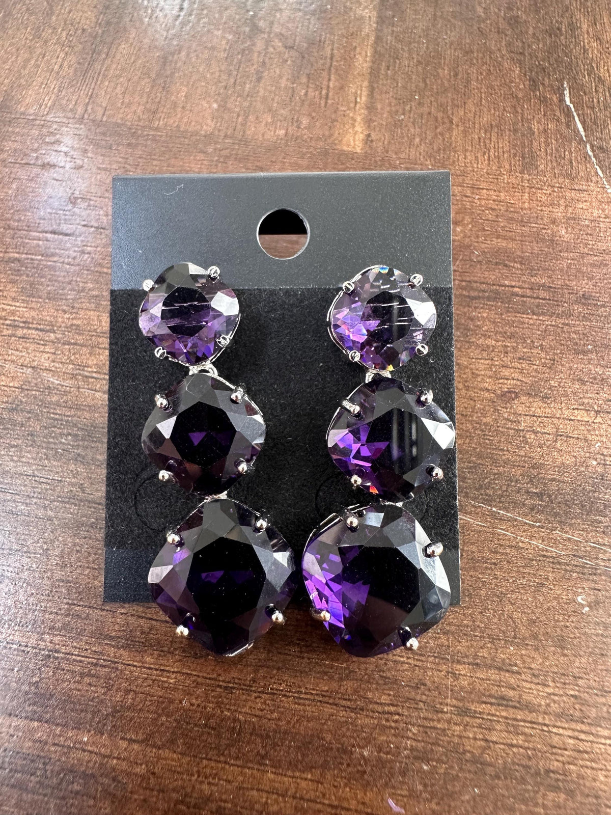 Teal American Diamond Dangle Earrings: Alloy Jewelry