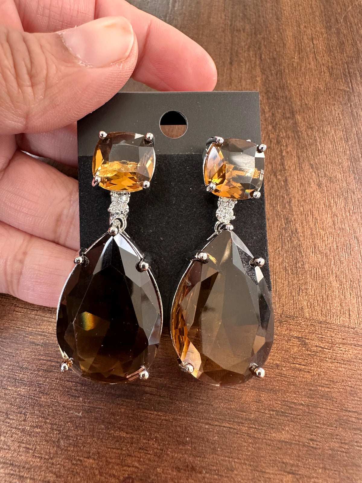 Chunky American Diamond Dangle Earrings: Trendy Statement Jewelry