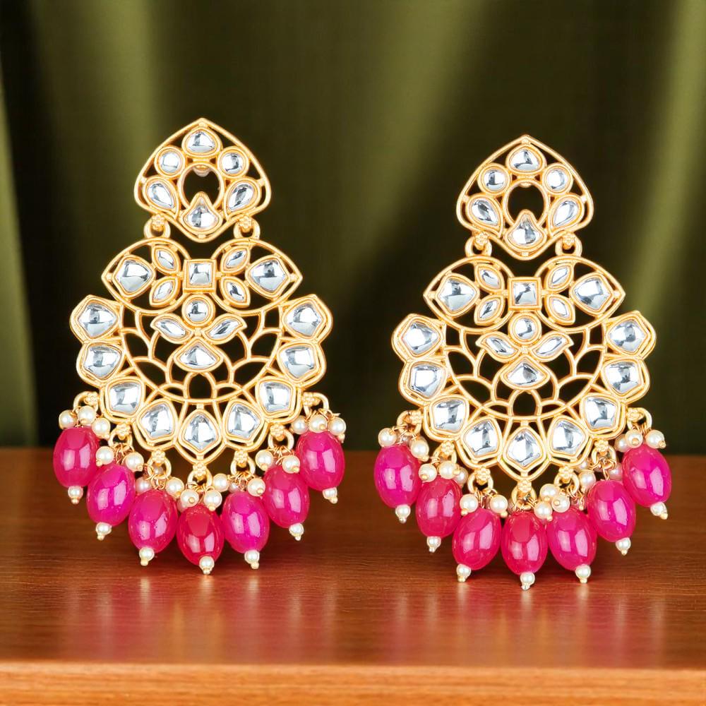 Light weight kundan earrings