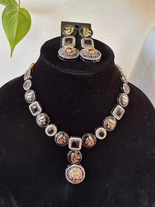 Sabyasachi inspired long necklace set victorian polished