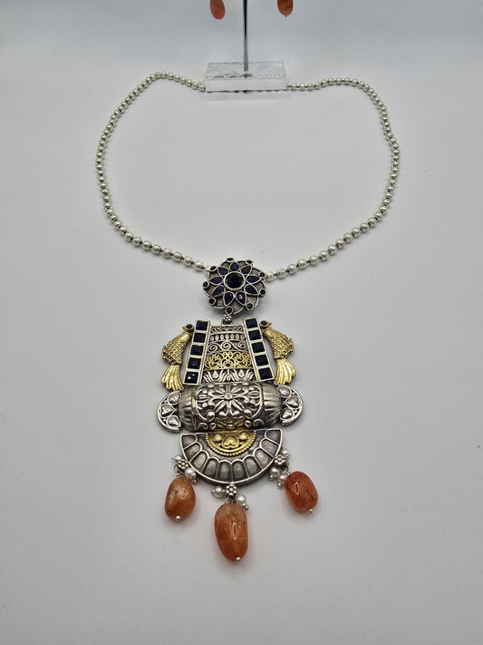 German silver long necklace set