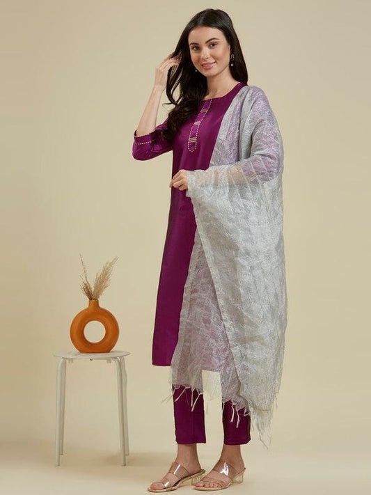 Silver Grey crush dupatta/shawl/stole