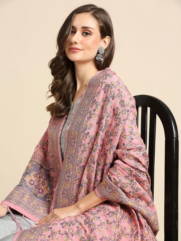 Pink Pashmina Style Weaving Banarasi Dupatta Dupatta dupatta/shawl/stole