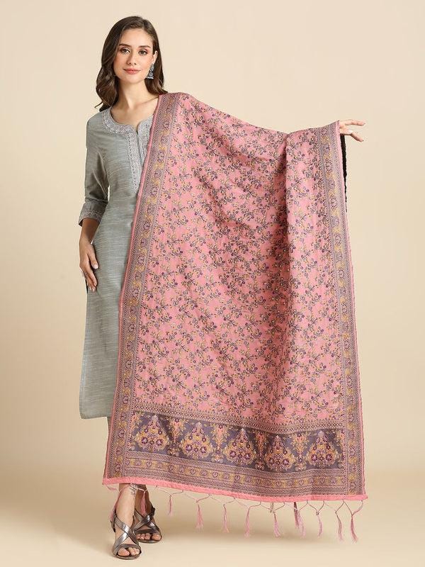 Pink Pashmina Style Weaving Banarasi Dupatta Dupatta dupatta/shawl/stole
