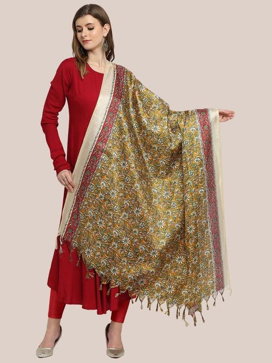 Floral Printed Art Silk Dupatta/shawl/stole
