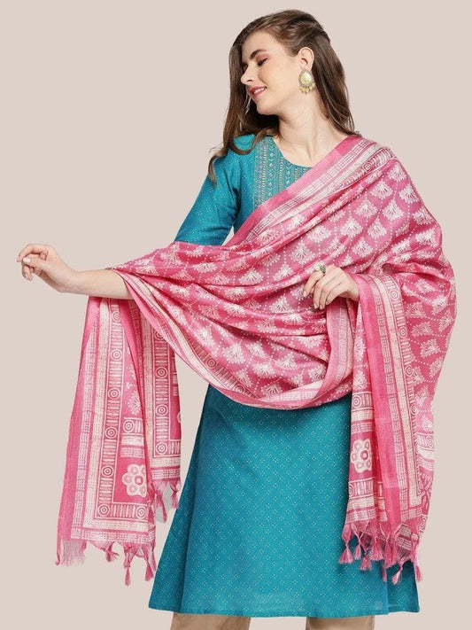 Floral Printed Art Silk Dupatta/shawl/stole