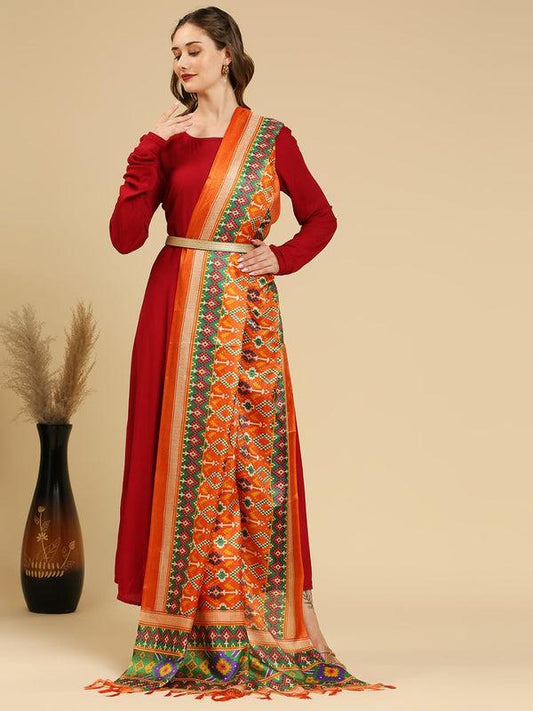 Patola Printed Art Silk Dupatta/shawl/stole