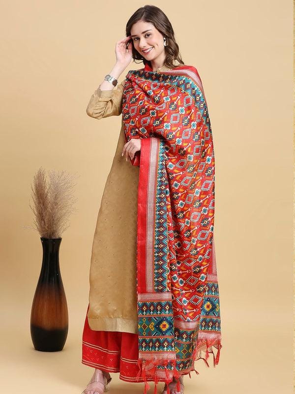 Patola Printed Art Silk Dupatta/shawl/stole