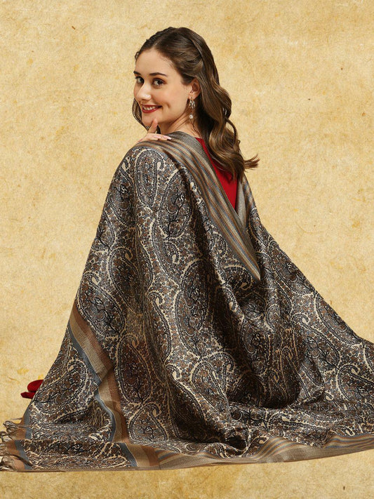 Paisley Printed Art Silk Dupatta/shawl/stole