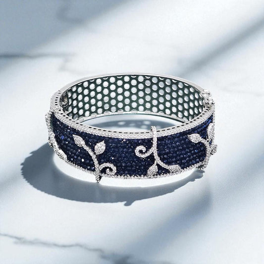 American diamonds kada bracelet silver gold or two tone polished