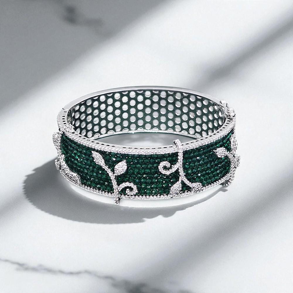American diamonds kada bracelet silver gold or two tone polished