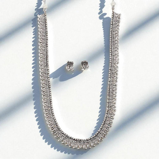 Long Necklace With Oxidised Plating