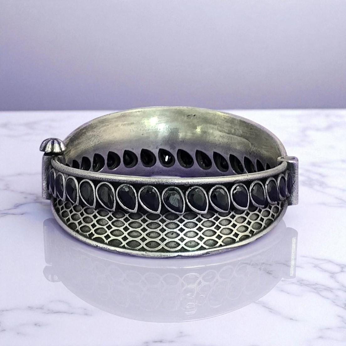 Openable Kada With Oxidised Plating