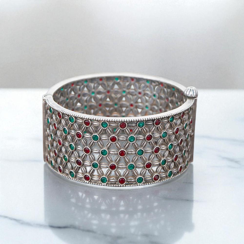 Openable Kada With Oxidised Plating
