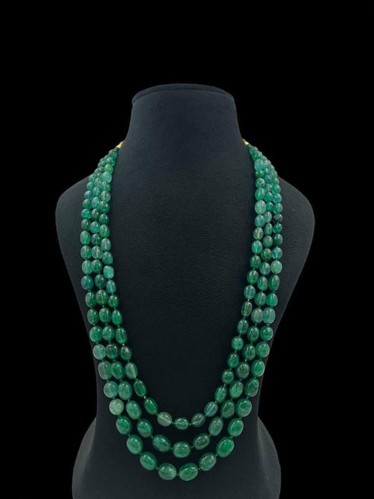 Beaded 3 Layered Necklace Set: Bollywood Style Gold Polished Jewelry