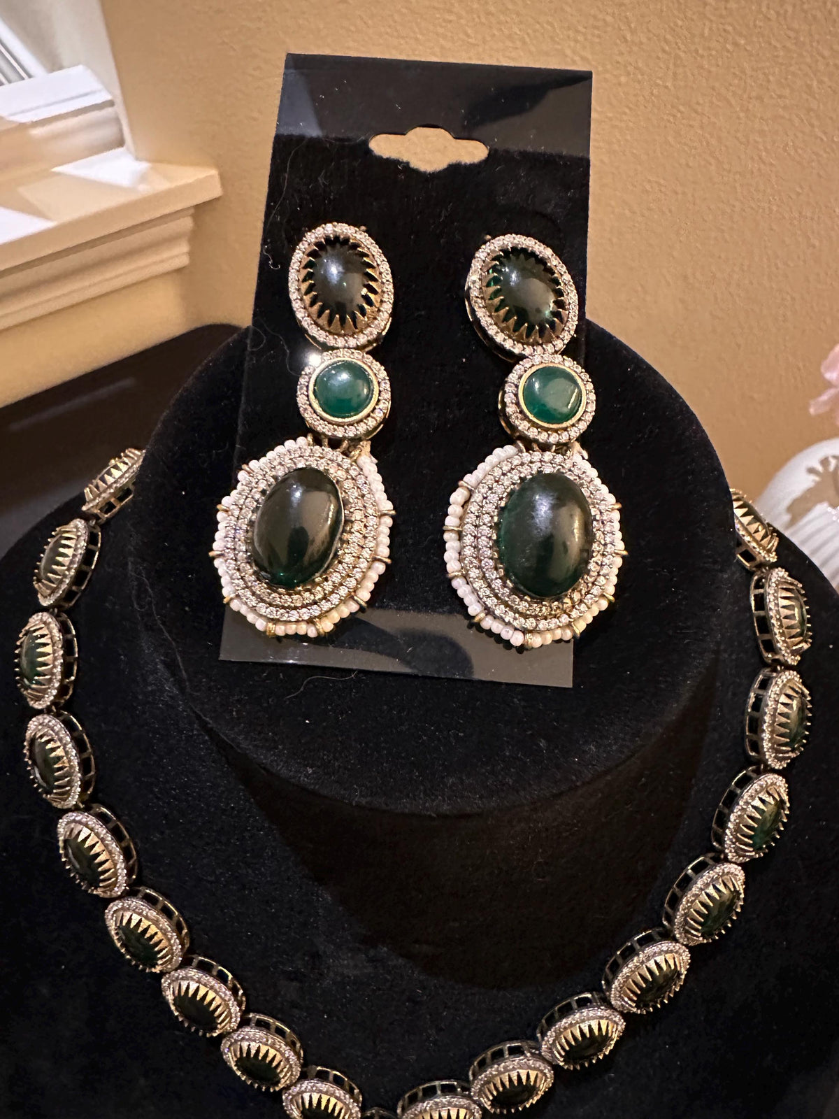 Ruby & Emerald Necklace Set: Sabyasachi Inspired Bollywood Jewelry