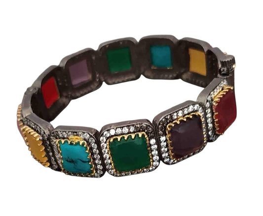 Two tone Sabyasachi inspired Kada Bracelet