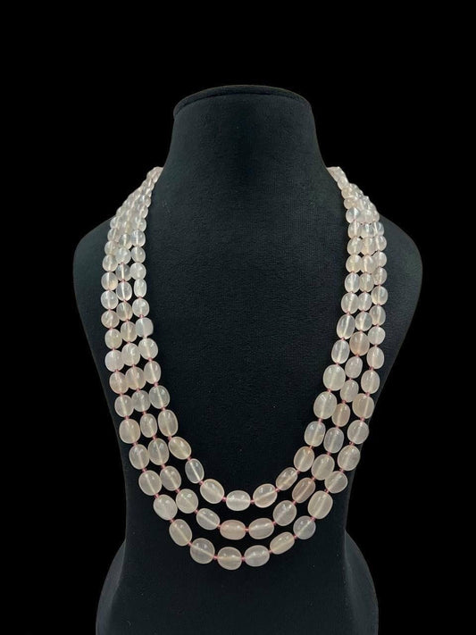 Beaded 3 Layered Necklace Set: Bollywood Style Gold Polished Jewelry