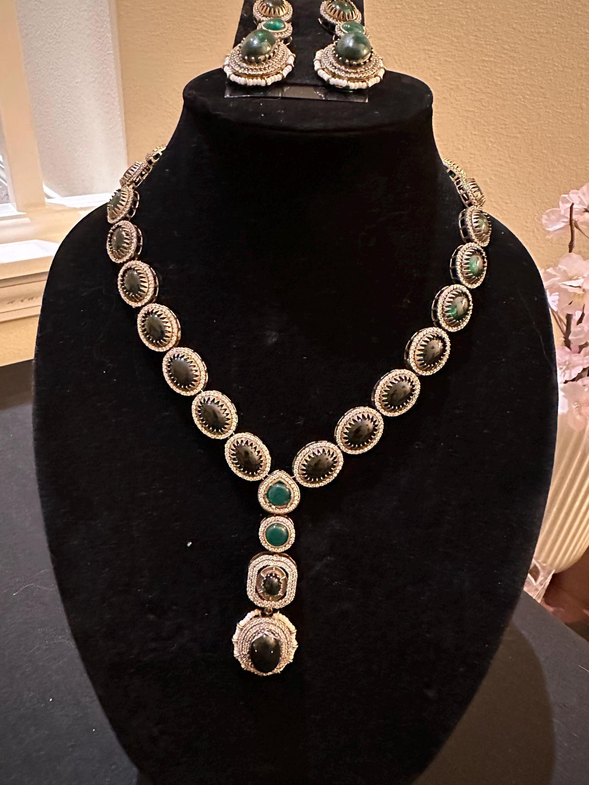 Ruby & Emerald Necklace Set: Sabyasachi Inspired Bollywood Jewelry