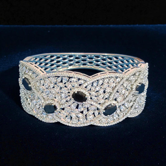 American diamonds CZ bracelets, Kada Openable silver polished