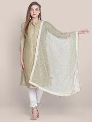 Light Gold Embellished Net Dupatta shawl stole