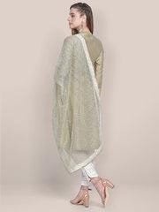 Light Gold Embellished Net Dupatta shawl stole