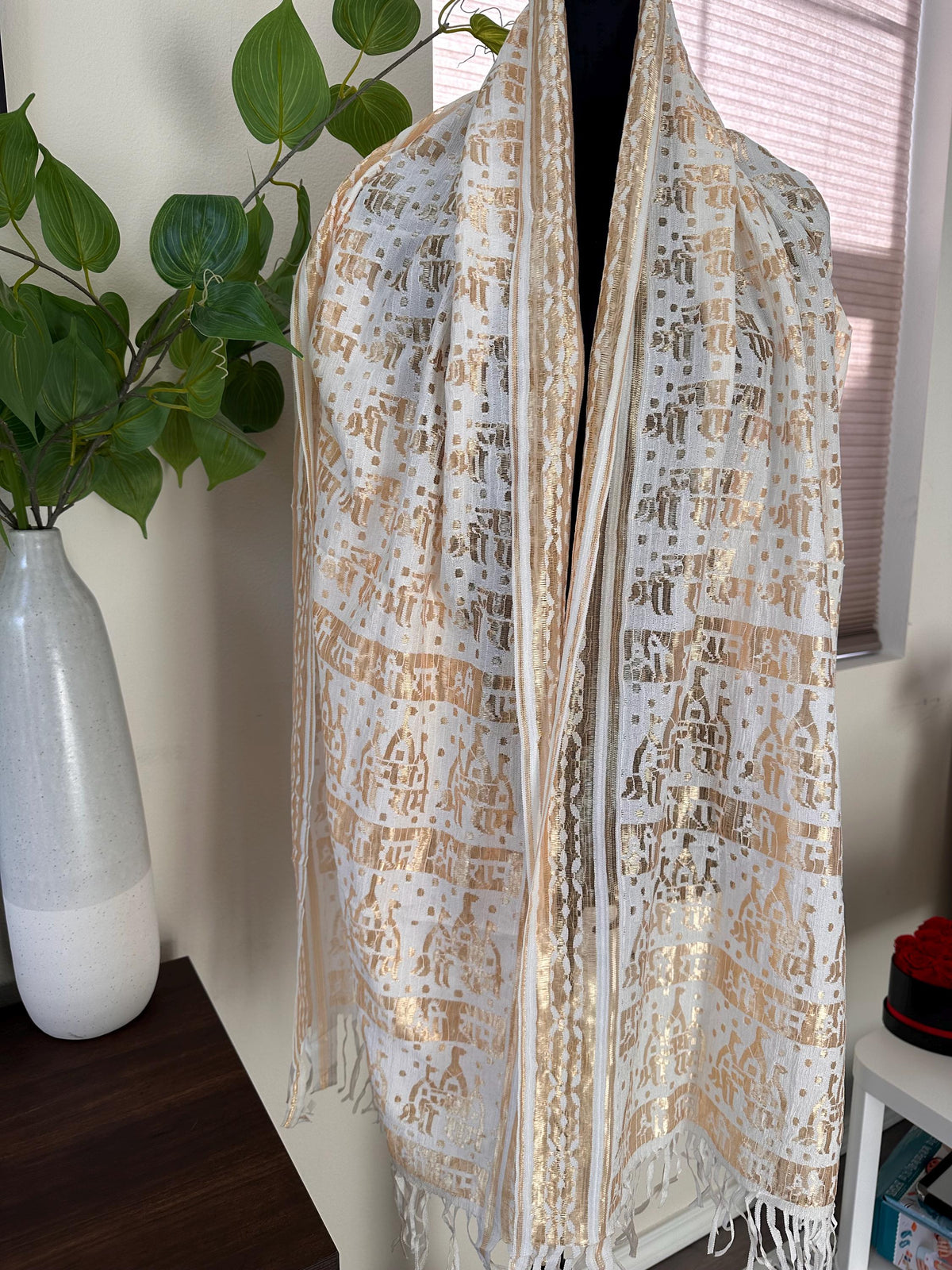 Jai Shree Ram dupatta/shawl/stole in soft lacework