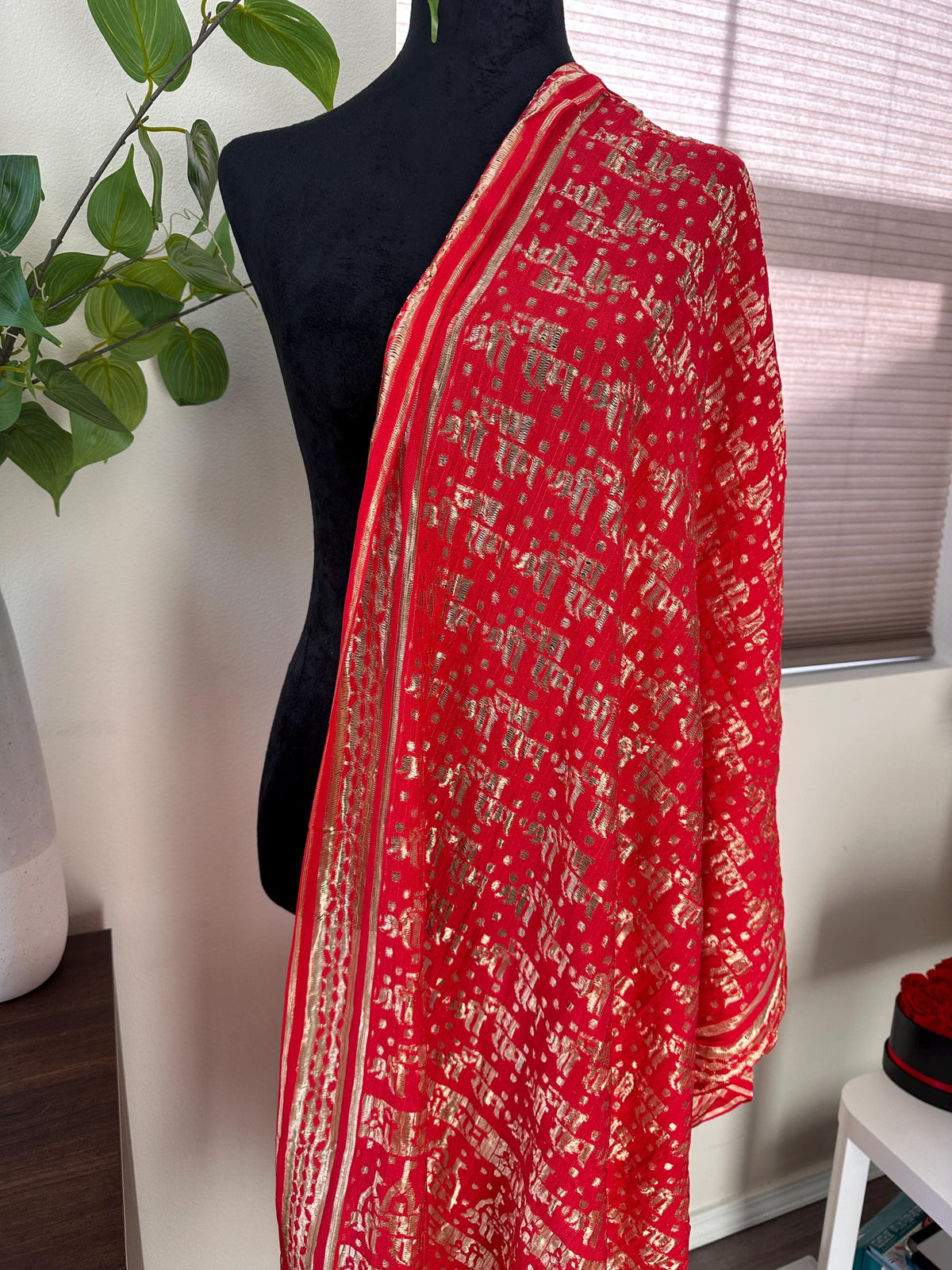 Jai Shree Ram dupatta/shawl/stole in soft lacework