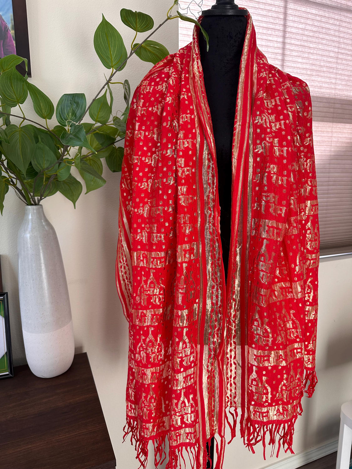 Jai Shree Ram dupatta/shawl/stole in soft lacework